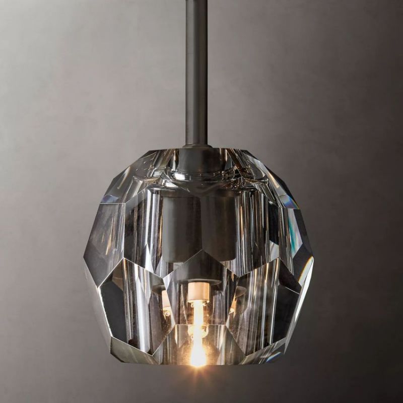 Kalle Smoke Cristal Glass Rod Pendant