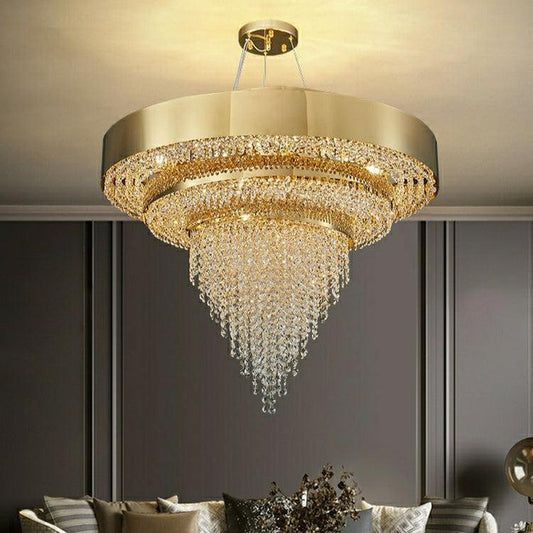 Decorative Gold Round Crystal Living Room Chandelier