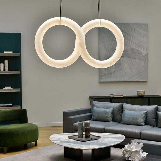 Designer Inspired Alabaster Chandelier Light