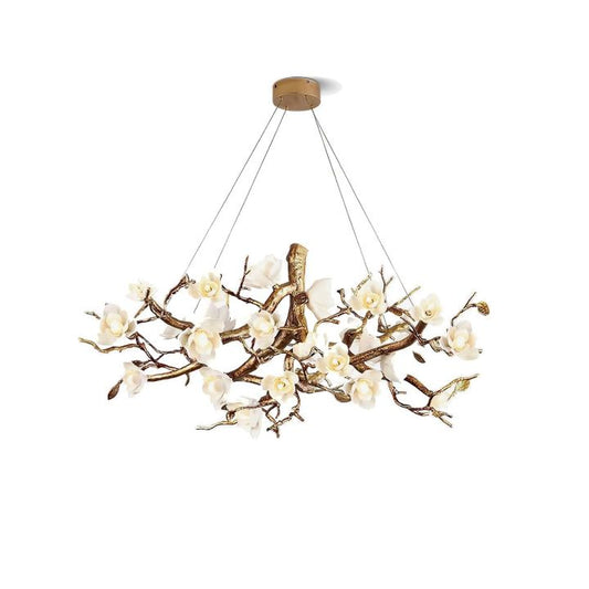Flower Branch Brass Chandelier