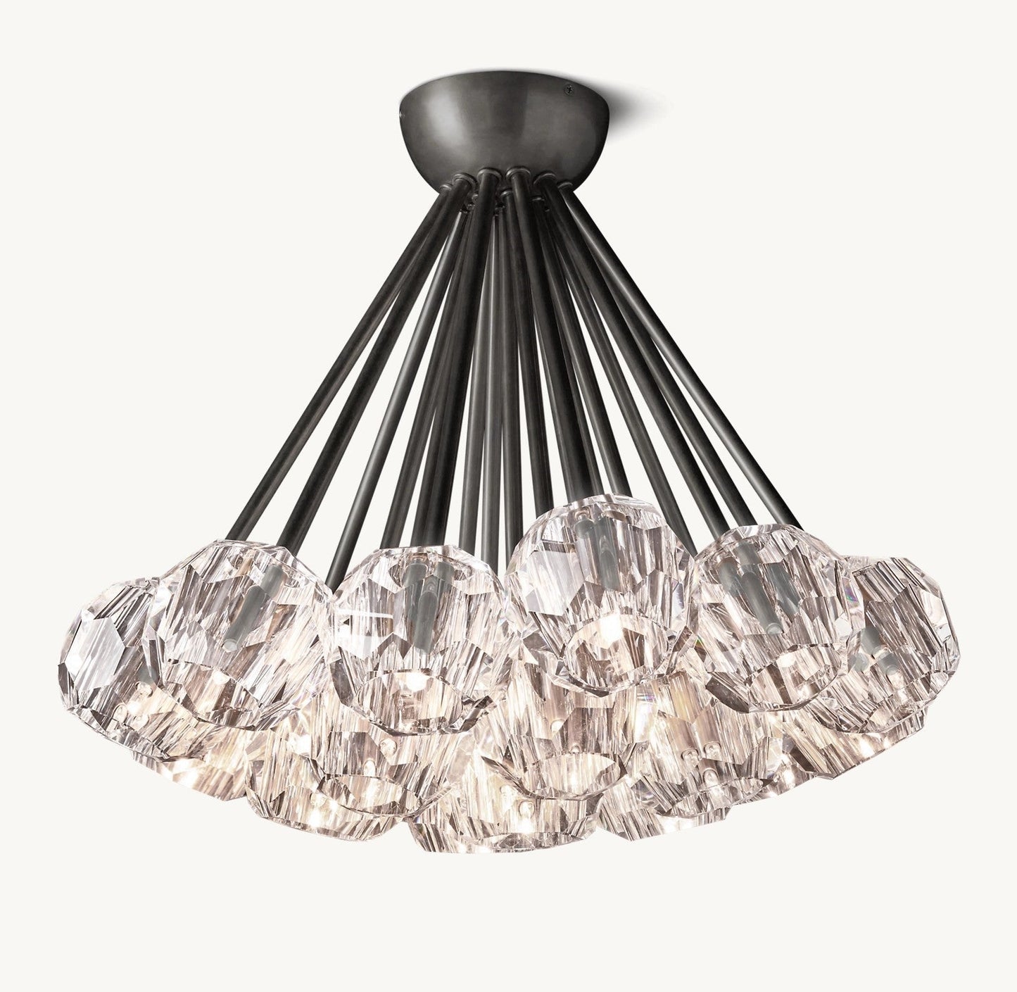 Kristina Cristal Clear Glass Flushmount 24"