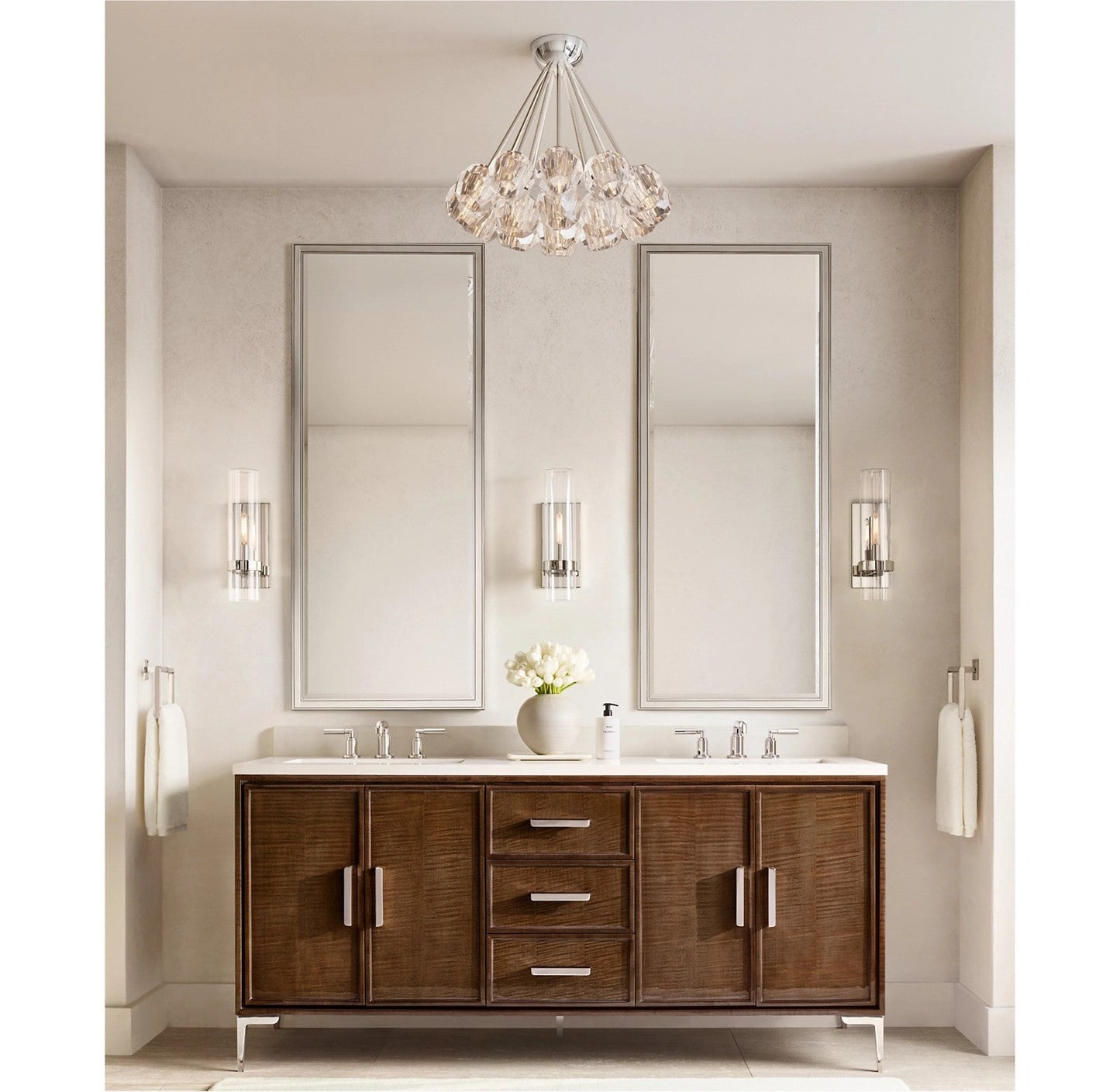 Kristina Cristal Clear Glass Flushmount 24"