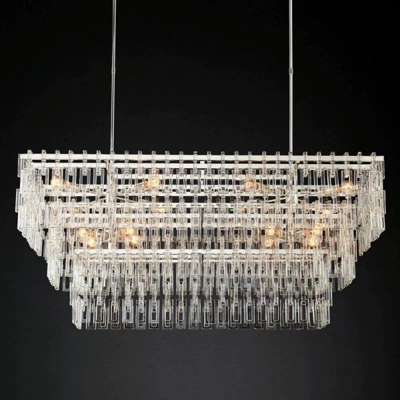 Gostrik 3-Tier Rectangle Chandelier 60"