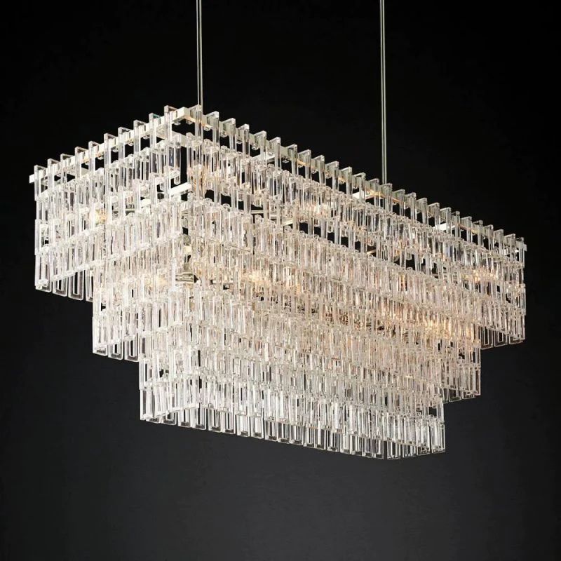 Gostrik 3-Tier Rectangle Chandelier 60"