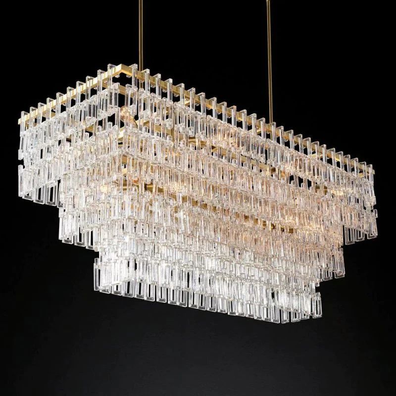 Gostrik 3-Tier Rectangle Chandelier 60"