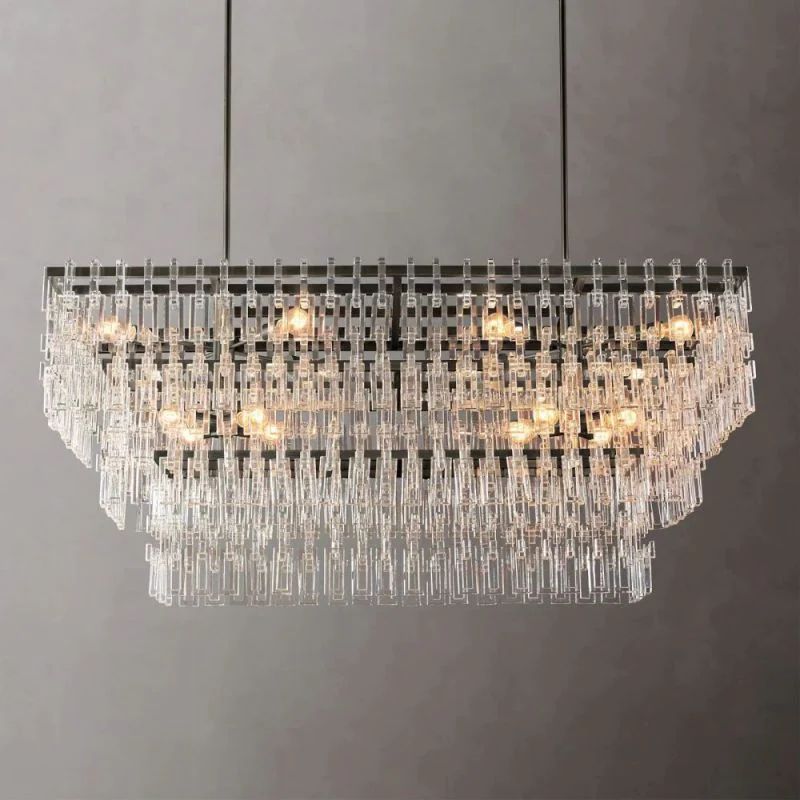 Gostrik 3-Tier Rectangle Chandelier 60"