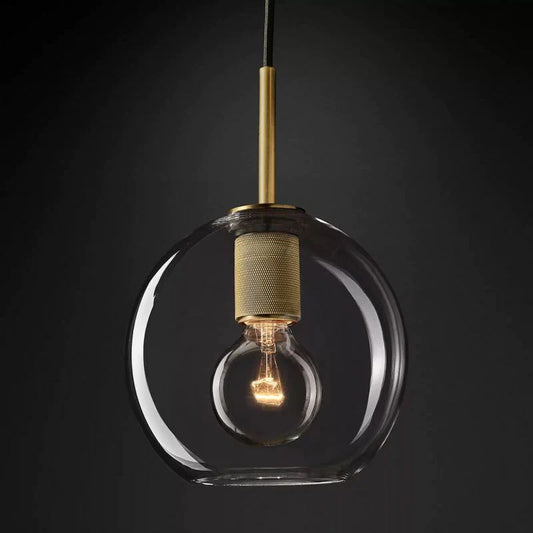 Mechanic Globe Shade Bedroom Pendant Light 8"