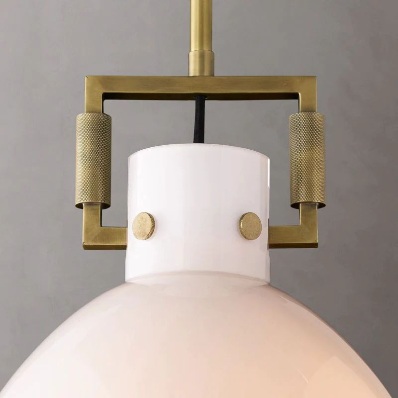 Mechanic Milk Glass Cloche Island Pendant