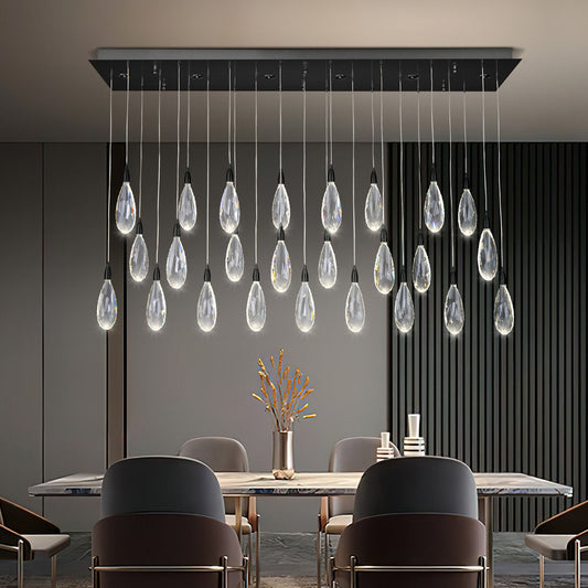 Naleya 31-Light Height Adjustable Rectangle Raindrop Chandelier