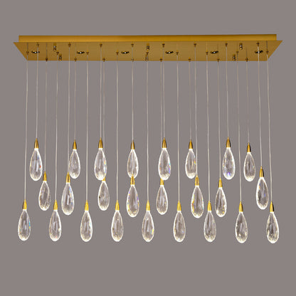 Naleya 31-Light Height Adjustable Rectangle Raindrop Chandelier