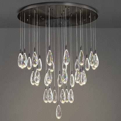 Naleya 43-Light Height Adjustable Round Raindrop Chandelier