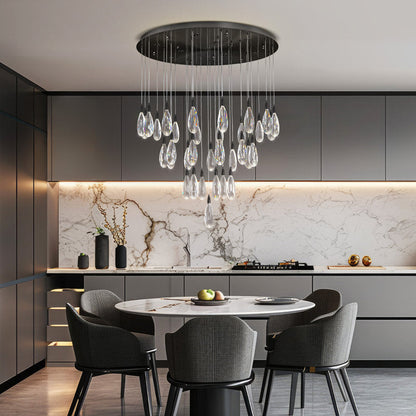 Naleya 43-Light Height Adjustable Round Raindrop Chandelier