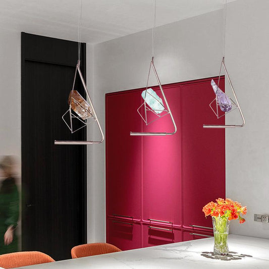 Primary Simple Modernism Rock Crystal Island Pendant, Bar Pendant