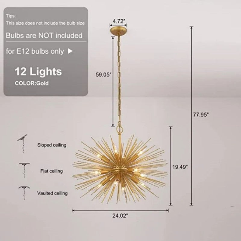 Starburst Chandelier 12-Light 24"