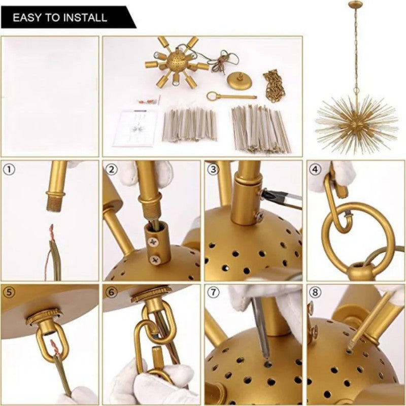 Starburst Chandelier 12-Light 24"