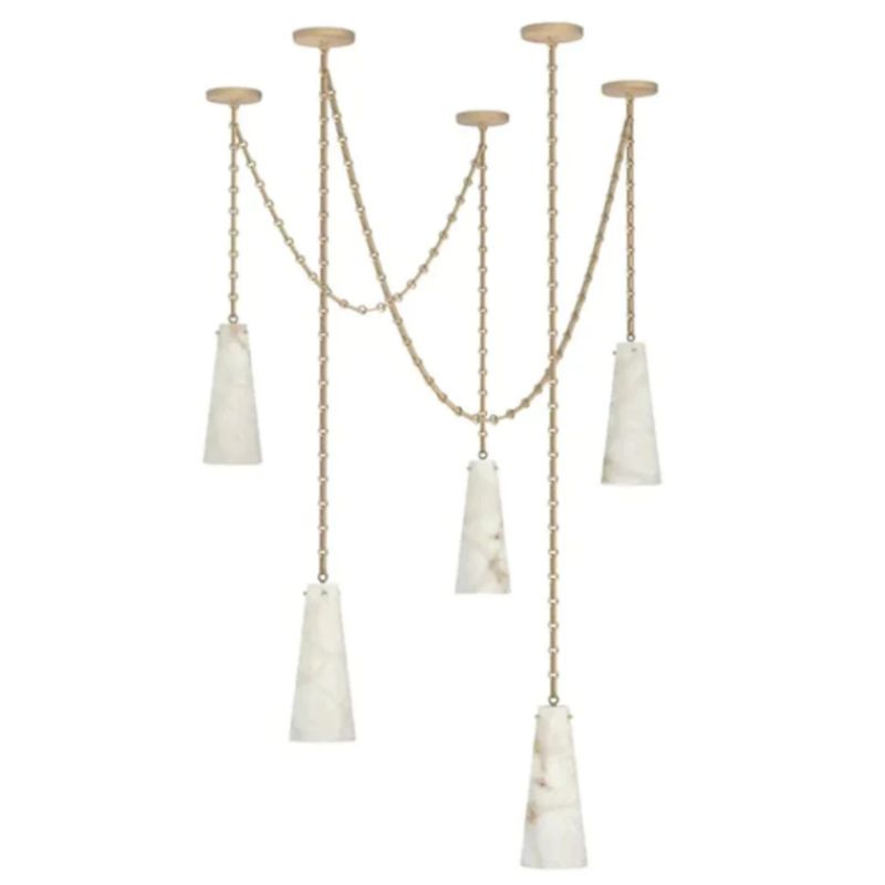 Steven Contemporary Alabaster Chandelier 5-Light