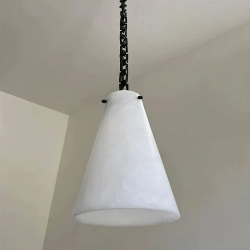 Steven Contemporary Alabaster Chandelier 3-Light