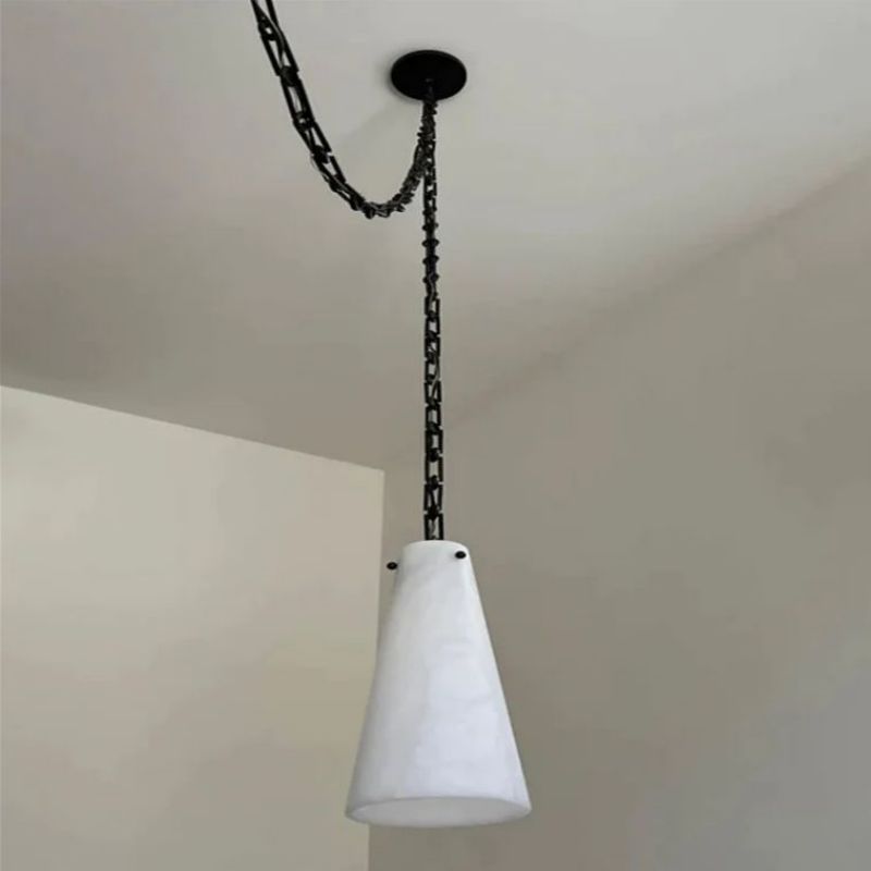 Steven Contemporary Alabaster Chandelier 3-Light