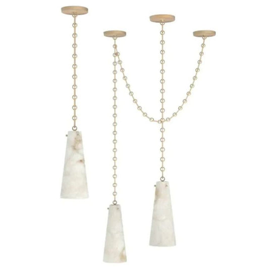 Steven Contemporary Alabaster Chandelier 3-Light