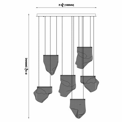 Acrylic Lace 6 Light Chandelier - Lightings Menu