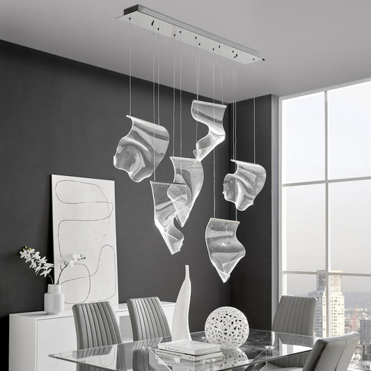 Acrylic Lace 6 Light Chandelier - Lightings Menu
