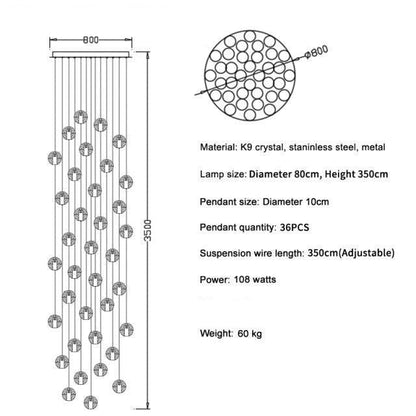 Adonis Suspension Water Drop Chandelier（ 43 - Light customized） - Lightings Menu