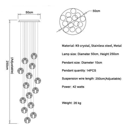 Adonis Suspension Water Drop Chandelier（ 43 - Light customized） - Lightings Menu