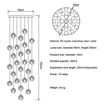 Adonis Suspension Water Drop Chandelier（ 43 - Light customized） - Lightings Menu
