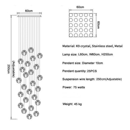 Adonis Suspension Water Drop Chandelier（ 43 - Light customized） - Lightings Menu