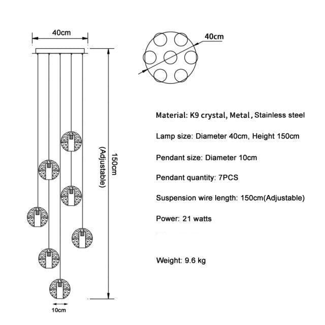Adonis Suspension Water Drop Chandelier（ 43 - Light customized） - Lightings Menu
