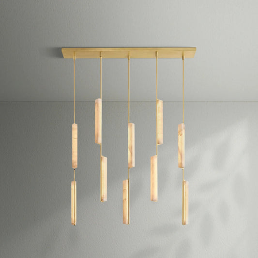 Aedubon Alabaster Linear Chandelier - Lightings Menu