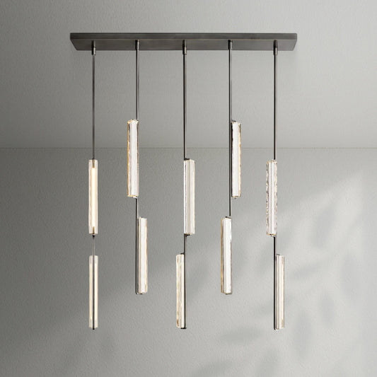 Aedubon Crystal Linear Chandelier 54" - Lightings Menu