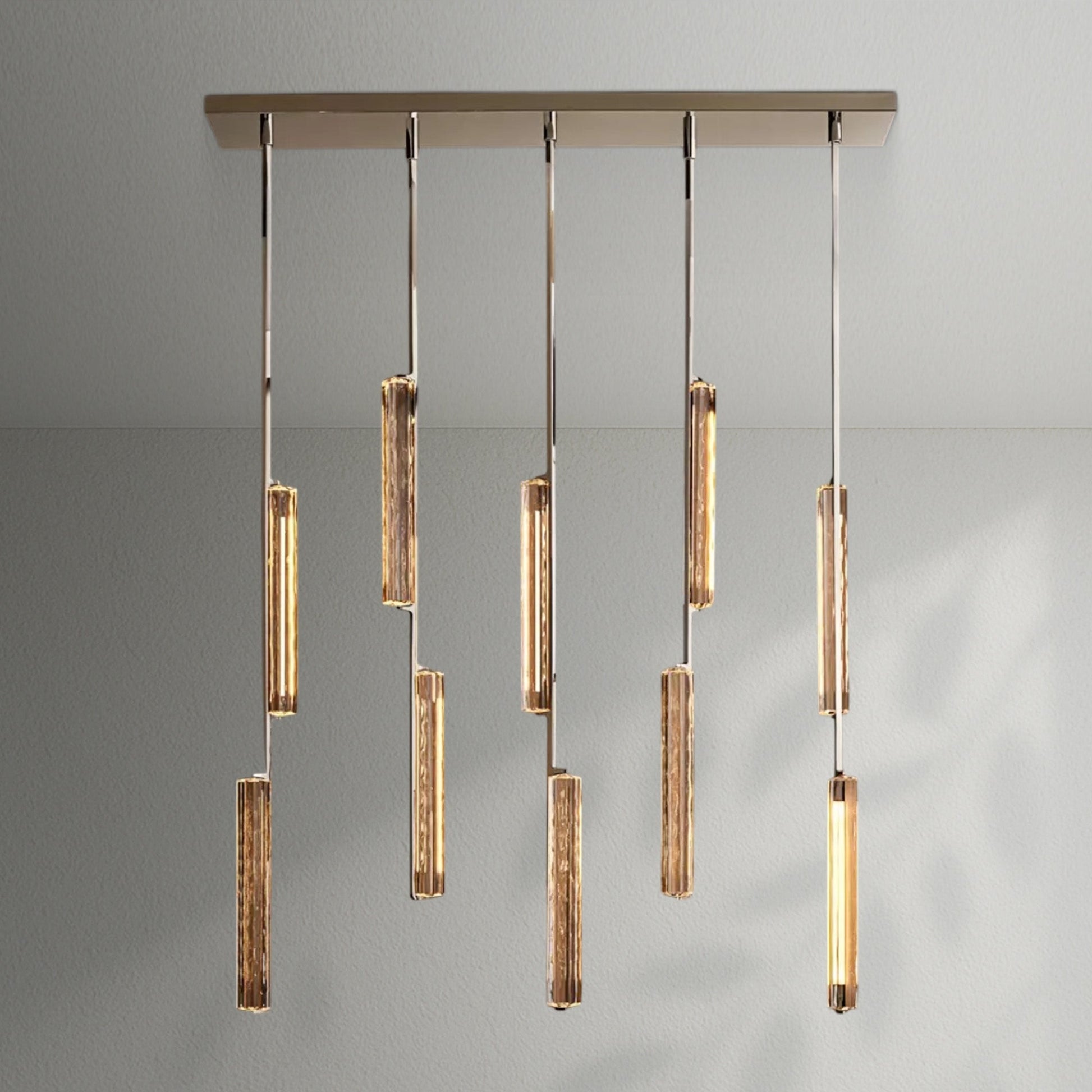 Aedubon Crystal Linear Chandelier 54" - Lightings Menu