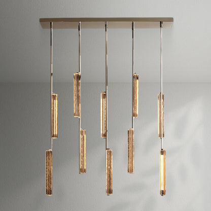 Aedubon Crystal Linear Chandelier 54" - Lightings Menu