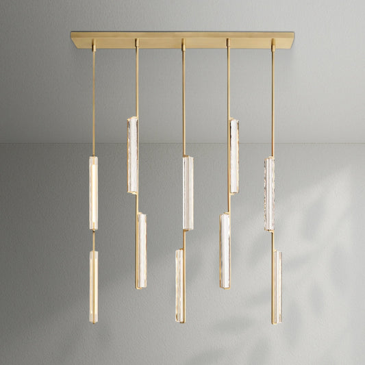 Aedubon Crystal Linear Chandelier 54" - Lightings Menu