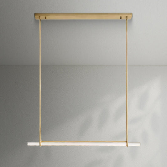 Aedubon Crystal Single Bar Linear Chandelier - Lightings Menu
