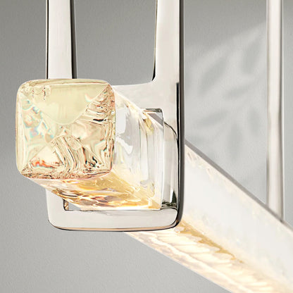 Aedubon Crystal Single Bar Linear Chandelier - Lightings Menu