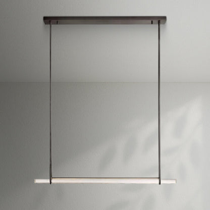Aedubon Crystal Single Bar Linear Chandelier - Lightings Menu