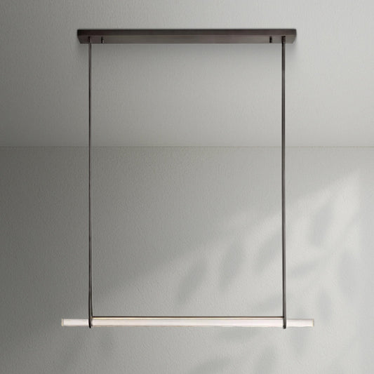 Aedubon Crystal Single Bar Linear Chandelier - Lightings Menu