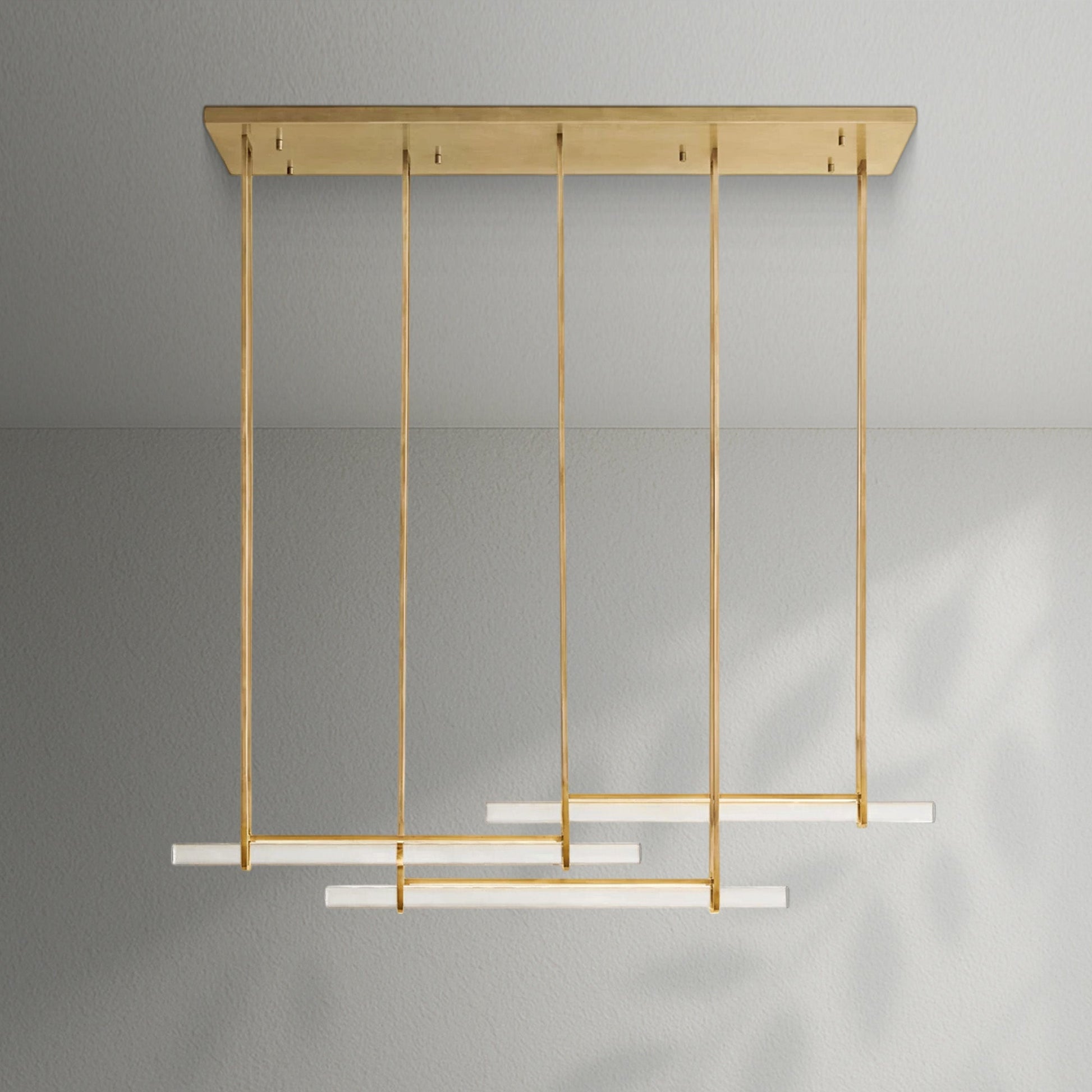 Aedubon Crystal Triple Bar Linear Chandelier - Lightings Menu