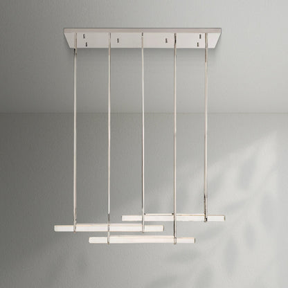 Aedubon Crystal Triple Bar Linear Chandelier - Lightings Menu