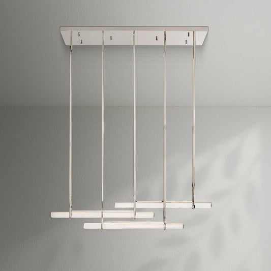 Aedubon Crystal Triple Bar Linear Chandelier - Lightings Menu