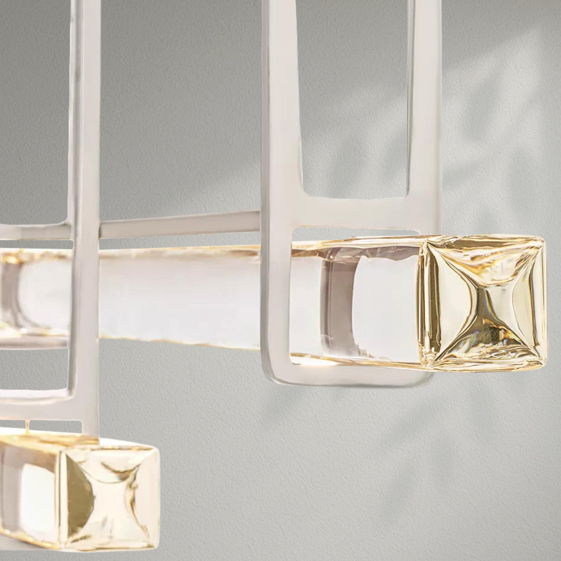 Aedubon Crystal Triple Bar Linear Chandelier - Lightings Menu