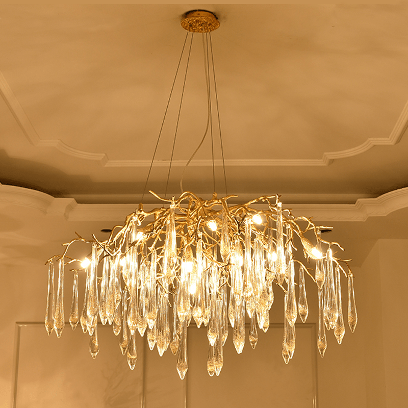 Agnes Brass Branch Crystal Chandelier - Lightings Menu