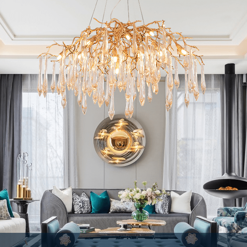 Agnes Brass Branch Crystal Chandelier - Lightings Menu