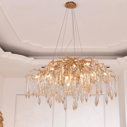 Agnes Brass Branch Crystal Chandelier - Lightings Menu