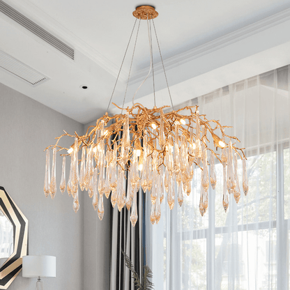 Agnes Brass Branch Crystal Chandelier - Lightings Menu