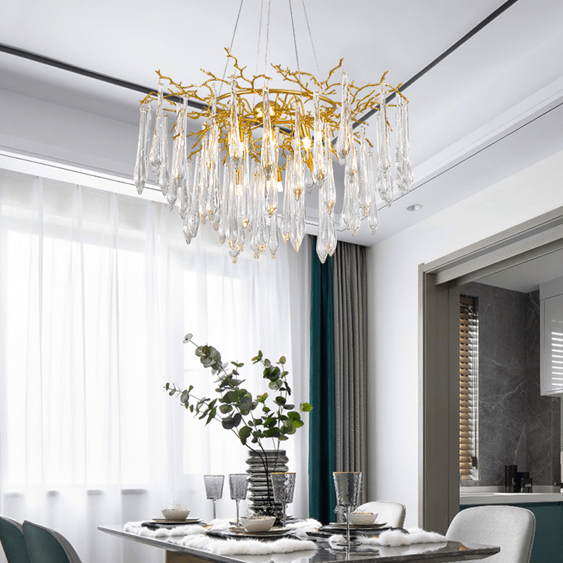 Agnes Round Branch Crystal Chandelier - Lightings Menu