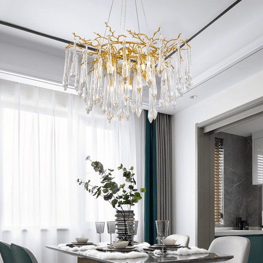 Agnes Round Branch Crystal Chandelier - Lightings Menu