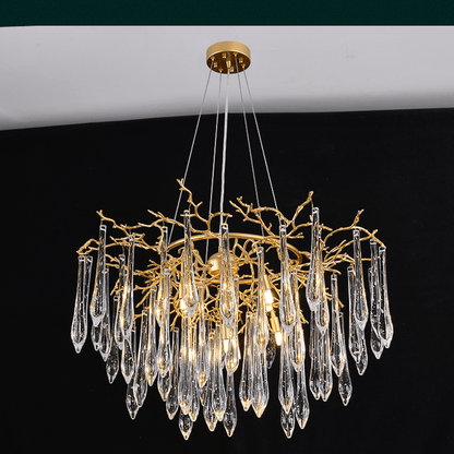 Agnes Round Branch Crystal Chandelier - Lightings Menu